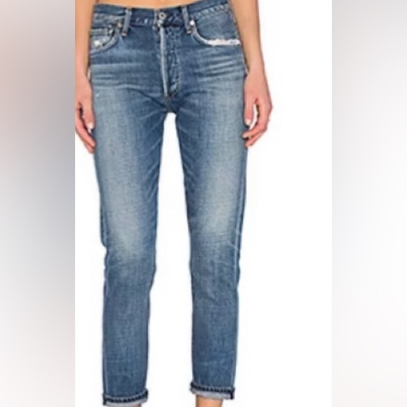 Citizens of Humanity Liya High Rise Classic Fit Distressed Crop Jean W’s Size 25 - Picture 1 of 14